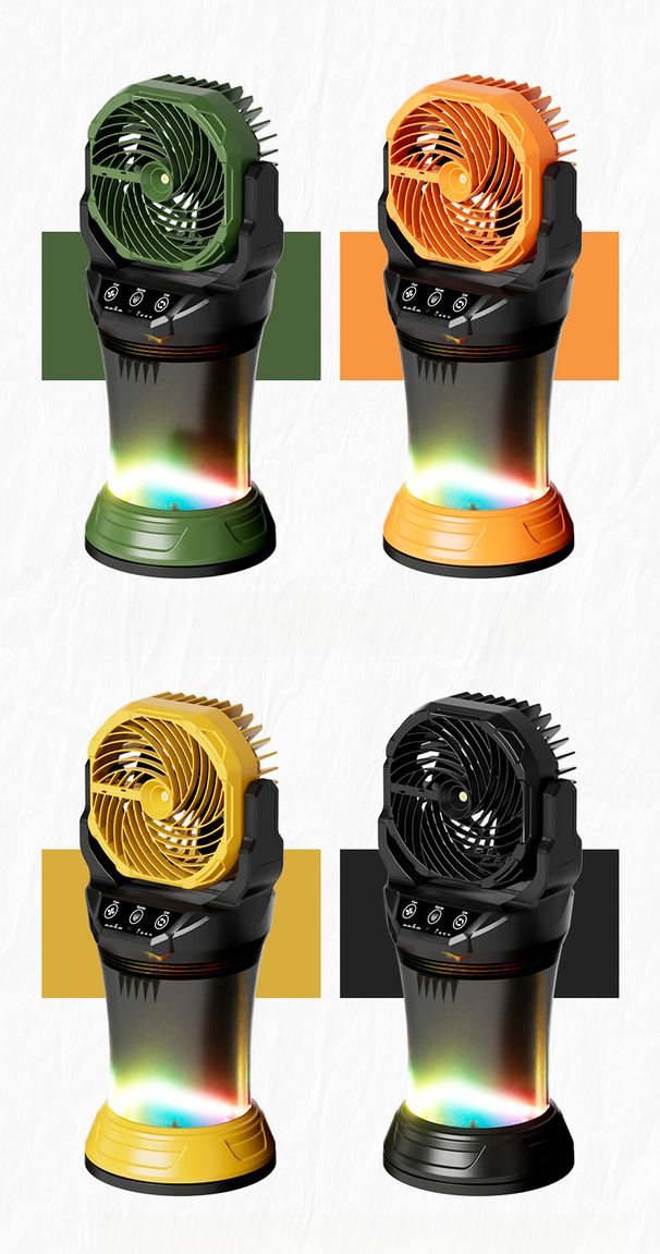 Eksplozivno za večfunkcijsko polnjenje, razpršilo, zunanji ventilator, samodejno tresenje glave, LED-lučka, prenosna_voghion.com