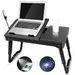 Foldable Laptop Table Bed Notebook Desk With Cooling Fan Mouse Board LED Light 4 XUSB Ports Breakfast Snacking Tray_voghion.com