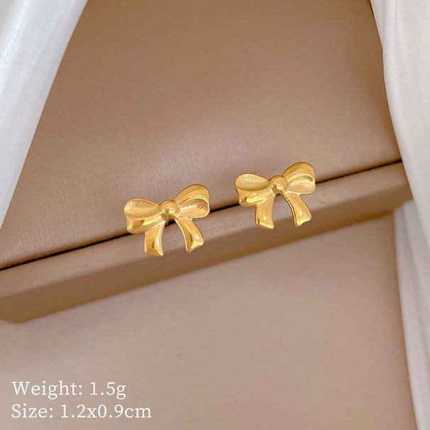 【 Ganzkörper-Titanstahl 】 Einfache Bowknot Temperament und Persönlichkeit sind äußerst einfach. Echte Goldkette in der_voghion.com