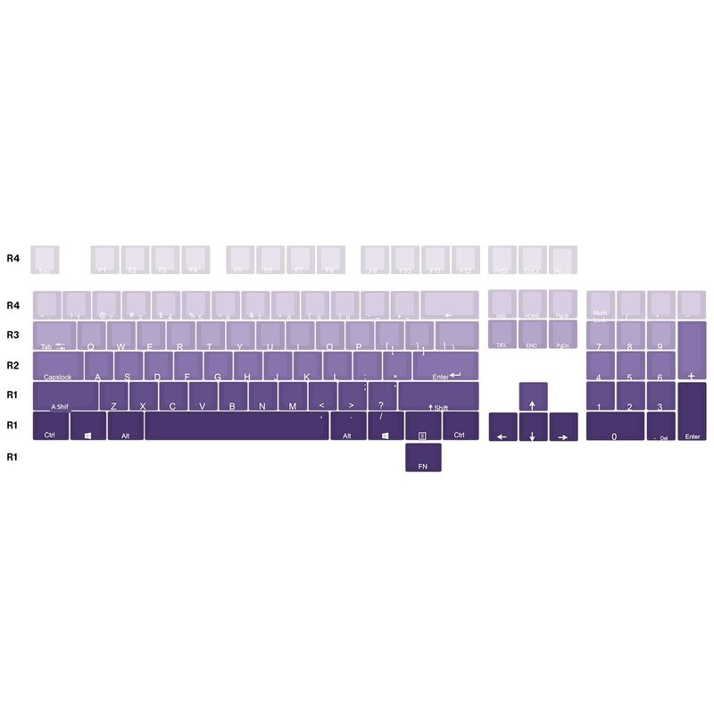 Cap Pavilion Dark Fragrance Purple Side Engraved Transparent OEM Key CAP 68 75 84 87 104 MX 8.0 Nical Keyboard_voghion.com
