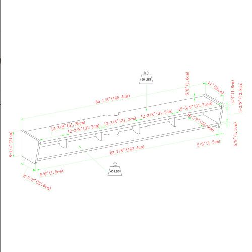 Modern Wall-Mounted Floating TV Stand Coastal Oak_voghion.com