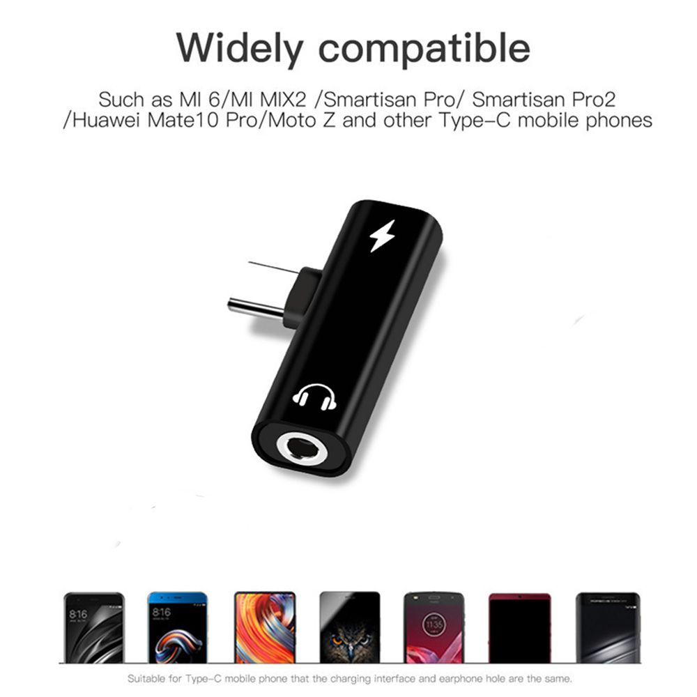 Convertitore di ricarica per auricolari 2 in 1 da tipo C a jack da 3,5 mm Adattatore audio USB tipo C per telefoni Xiaomi 6 Huawei P10 Mate 20 tipo C_voghion.com