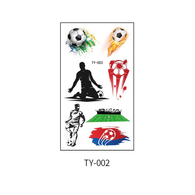 Futbolo tatuiruotės lipdukas vandeniui atsparus prakaitas Sporto renginio karnavalo vakarėlio animacinio filmo veido lipdukas_voghion.com
