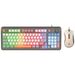 Xuan Silver Fox K820 - Set di mouse e tastiera da gioco cablata con illuminazione russa a tre toni_voghion.com