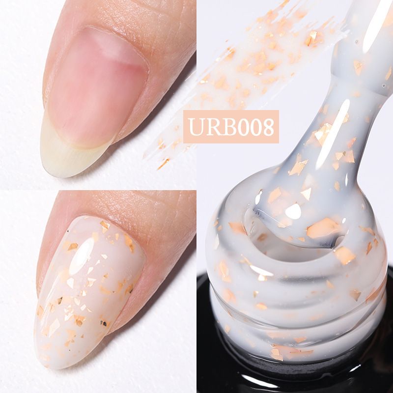 Conjunto de gel para unhas multiuso UR SUGAR - Base de borracha com diamante triturado sem corrosão, acabamento temperado sem lavagem e base removível_voghion.com