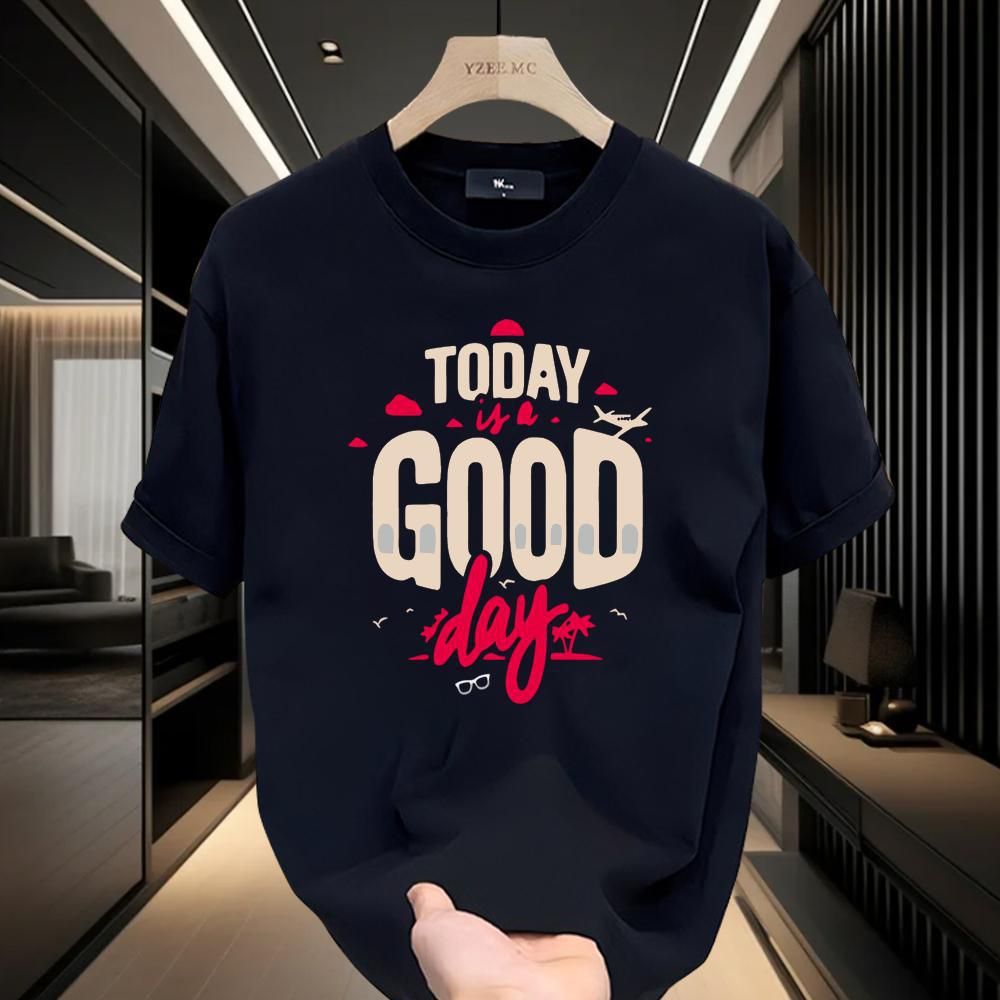 Herenkleding Heren casual korte mouwen modieus all match zomer halve mouw los trendy bedrukt ronde hals grote maten sport slim ins_voghion.com