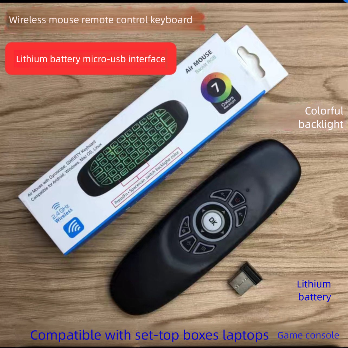 Mini Bluetooth draadloos toetsenbordset Geïntegreerde kleine luchtmuis USB Desktopcomputer Laptop Oplaadbaar_voghion.com