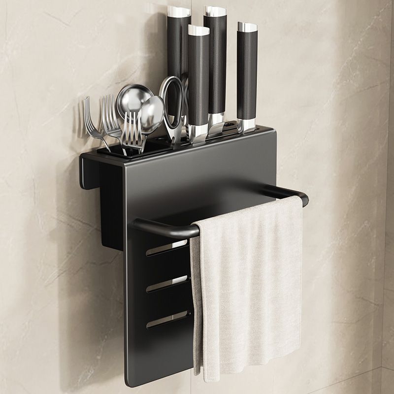 Wall Mounted Knife Holder With Cutting Board Storage, Multi-functional Kitchen Organizer For Knives, Chopsticks, Utensils - Space Saving & Stylish_voghion.com