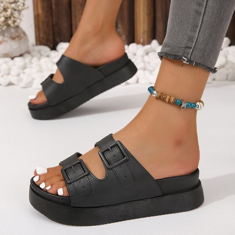 Platform Sandals For Women Summer New Style Fashionable Beach Wear Thick Bottom Heel Non Slip Slippers_voghion.com