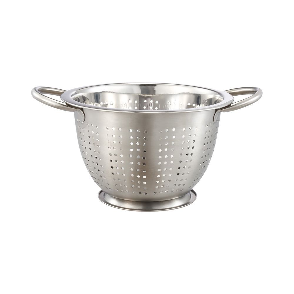 SS 3QT Multi-Use Colander For Straining, Draining & Rinsing Pasta, Fruits Or Vegetables_voghion.com