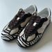 Niche Design Zebra Print German Women's Trainers, Round Toe Lace Up Flat Casual Sneakers_voghion.com