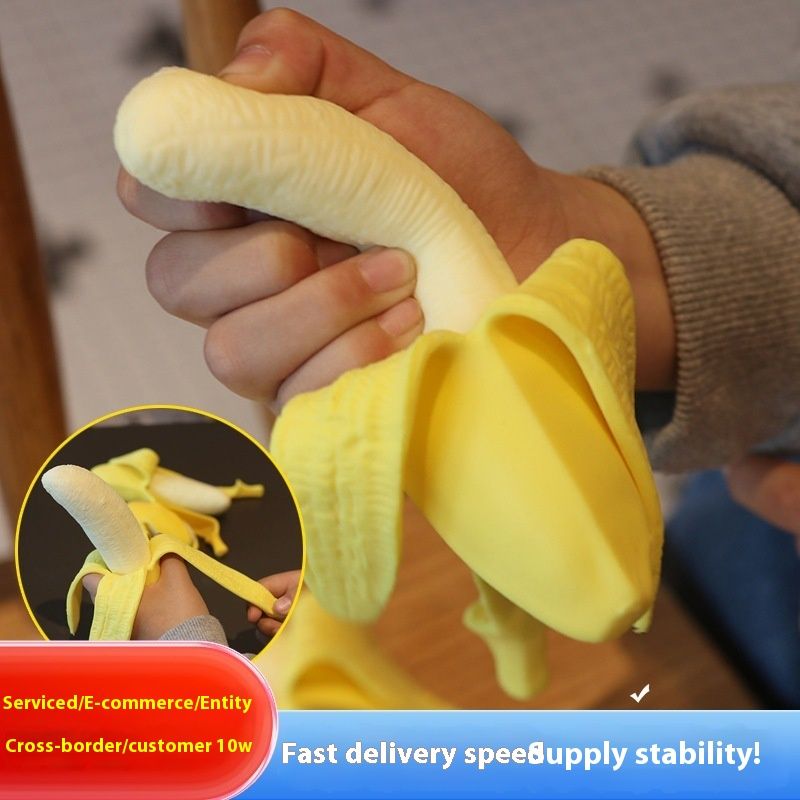Strângere simulată Joy Release Jucării de batjocură, păcălire, decompresie pentru copii Banana Clasă plictisitoare_voghion.com