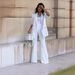 Odzież damska Jednokolorowy garnitur casual, spodnie z szerokimi nogawkami, dwuczęściowe_voghion.com