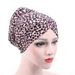 nuovo piccolo berretto a turbante floreale, berretto chemioterapico in cotone con stampa leopardata, berretto con chignon posteriore pronto per la vendita_voghion.com
