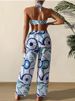 beach sexy printed halter neck three-piece set fashionable trousers swimsuit for women_voghion.com