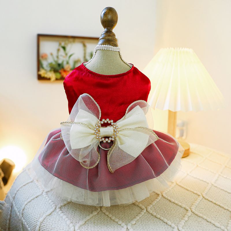 Pet Circle Hundekleidung Frühling Sommer Neue kleine mittelgroße Hunde Lady Bowknot Margaret Prinzessin Kleid_voghion.com