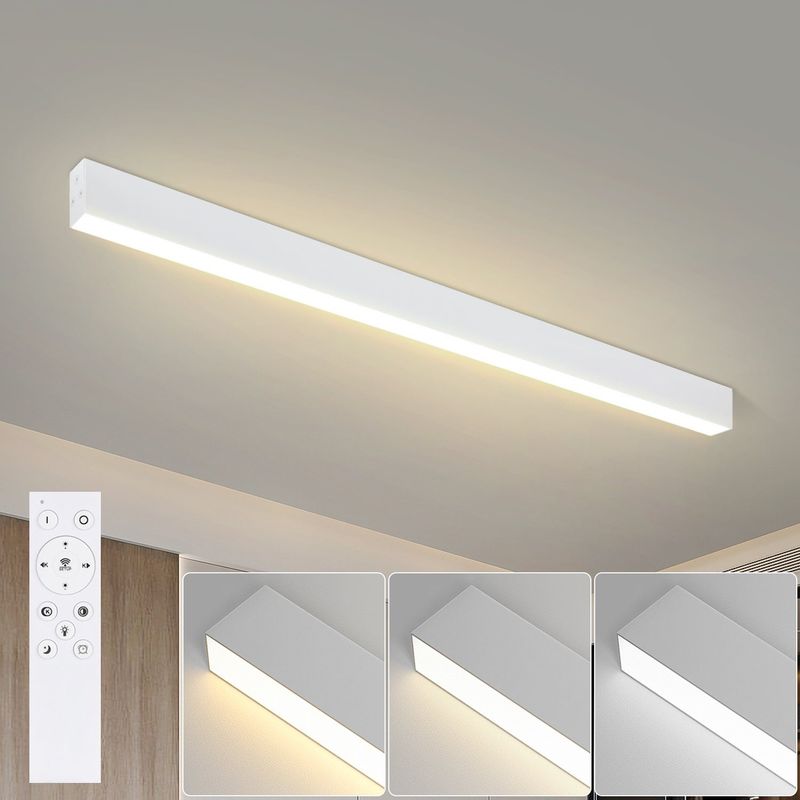 Deckenlampe LED Deckenleuchte Schlafzimmer - 107CM Wohnzimmerlampe Lang 32W Küchenlampe Modern Dimmbar Mit Fernbedienung Büro Deckenbeleuchtung Panel_voghion.com