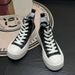 Casual High-Top White Shoes Women's 2023 Autumn New Thick-Soled Board With Lace-Up Sports Students' All-Match Breathable_voghion.com