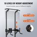 VEVOR Power Tower With Bench, 10-Level Height Adjustable Pull Up Bar Stand Dip Station & Detachable Bench, Multi-Function Home Gym Strength Training Fitness Equipment With Backrest, Elbow Pads, 440LBS_voghion.com