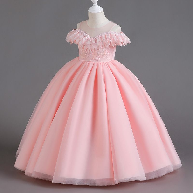 Meisjesjurk Prinsessenjurk Hoogwaardige bloemenmeisjesbruiloft Bruidsmeisje Podiumgastheer Catwalk-avondjurk Pompadour-jurk_voghion.com
