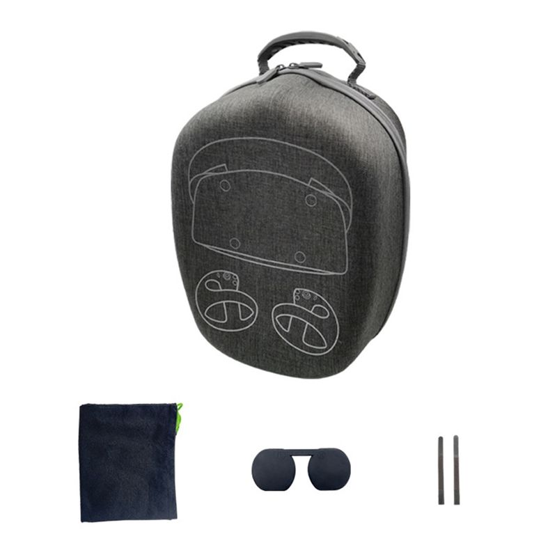 Bolsa de almacenamiento, caja de transporte con cinturones de cubierta de lente para auriculares PS VR2, caja todo en uno con bandas elásticas interiores, accesorios_voghion.com