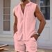 Herenkleding Europese en Amerikaanse zomer Nieuwe mode Heren casual Opstaande kraag Cardigan Vest Shorts Sport Heren dun pak_voghion.com
