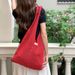 Borsa a tracolla in maglia rossa intrecciata a maglia per donna, stile casual, estivo, pigro, grande capacità_voghion.com
