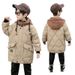 Wintermantel für Jungen mit Fleecefutter, dicke, lange Pufferjacke für Kinder, warme Oberbekleidung mit Kapuze für kaltes Wetter_voghion.com