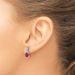 Sterling Silver Rhodium-plated Created Ruby And CZ Post Dangle Earrings_voghion.com