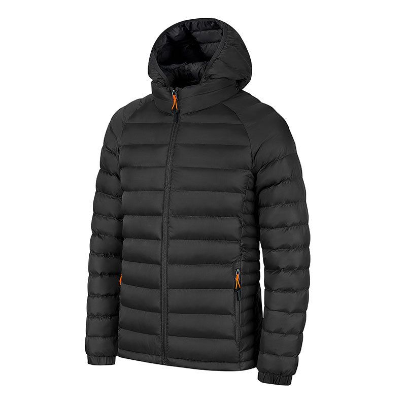 Men's Clothing Striped Hooded Warm Cotton Jacket Solid Color Foldable Travel Bag Cotton Jacket_voghion.com