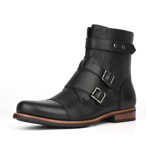 Männer Metallschnalle, Säitenreissverschluss, Cowboystiefelen mat niddregem Absatz, Nei Empfehlungen 2025_voghion.com