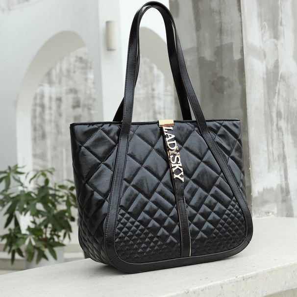 Large Capacity Tote Bag For Women Soft Super Fiber Leather With Quilted Pattern, Stylish Shoulder Bag With Multiple Pockets, Lightweight & Spacious_voghion.com