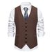 Chaleco de traje de espiga para hombre, de otoño e invierno, con empalme retro y botonadura sencilla._voghion.com