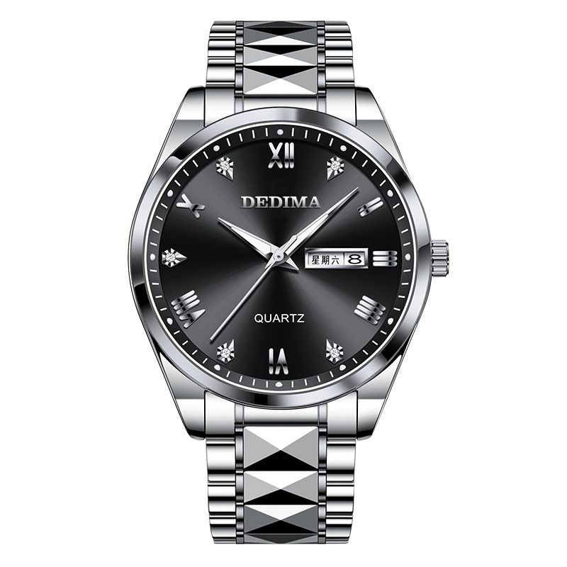 Relógio de casal elegante, moderno, não mecânico, com calendário duplo, masculino e feminino_voghion.com