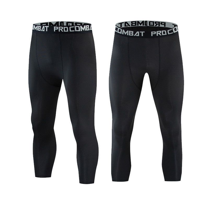 Herrenbekleidung Größe Spot Ballsport Schnelltrocknende Fitness Yoga Laufhose Atmungsaktive Kompression Sieben-Punkt-Neun-Punkt-Hose_voghion.com