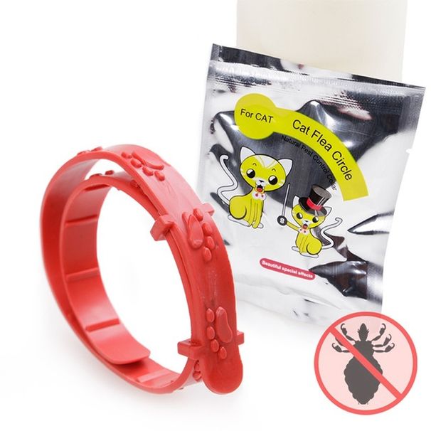 Red Adjustable Acari Collar Fleas Ticks For Dogs And Cats By PawParty Store_voghion.com