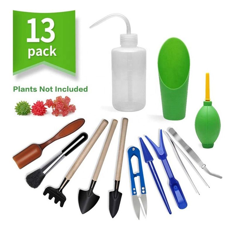Combinazione di attrezzi per piantare piante grasse da 13 pezzi set di mini attrezzi da giardinaggio per la coltivazione di fiori_voghion.com
