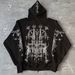 Men's Clothing Fashion Trend High Street Personality Design Printing Casual Versatile Loose Hooded Sweatshirt_voghion.com