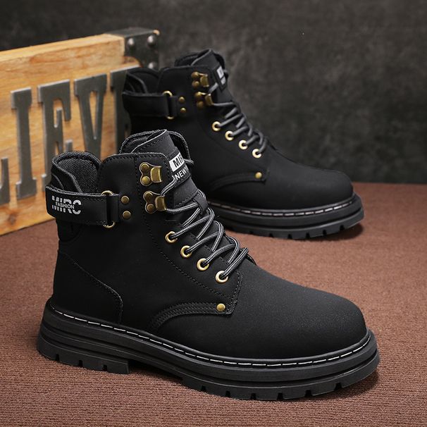 European Warm Series Plus Size Couple Martin High Top 2025 Unisex Shoes Men's Work Yellow Boots_voghion.com