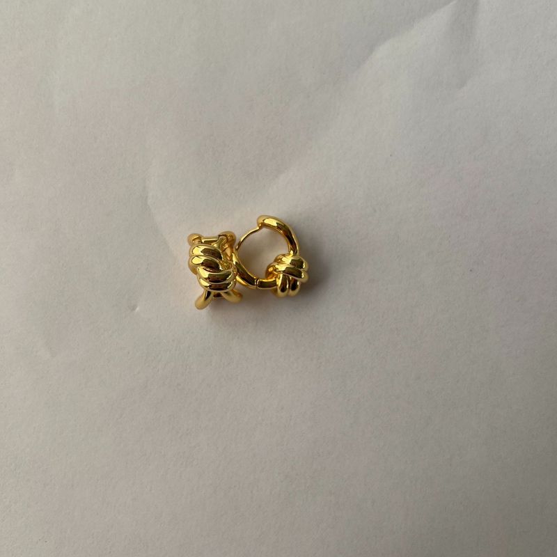 Golden Twisted Earrings For Daily Commuting Compact Knotted Earrings And Ear Buckles_voghion.com