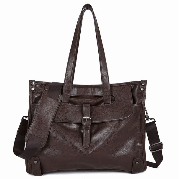 Professional Men's Leather Briefcase – Large Capacity Business Laptop Bag For Work, Commute & Travel – Stylish & Durable PU Material_voghion.com