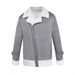 Men's Vintage Faux Suede Jacket With Fleece Lining – Winter-Ready Zip-Up Coat In Grey, Lightweight & Warm Polyester Filling_voghion.com