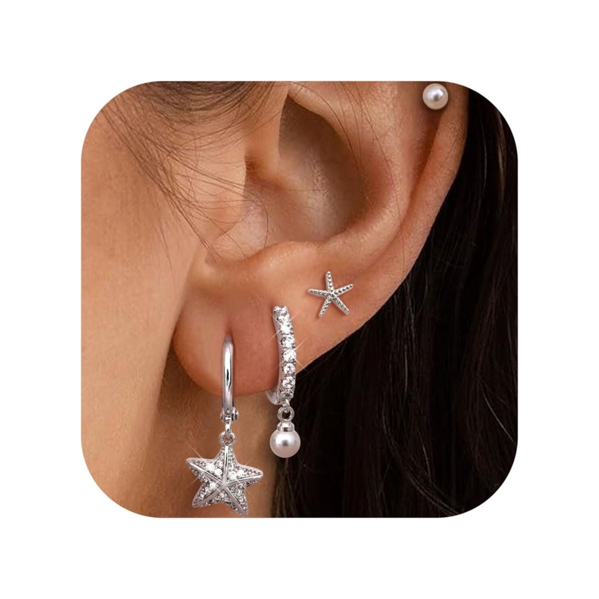 Orecchini unisex a forma di stella a cinque punte, di alta qualità, tridimensionali, in ottone dorato, galvanizzati, di alta qualità, con temperamento._voghion.com