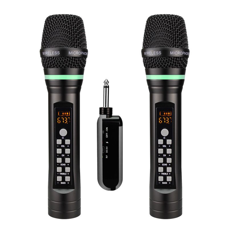 UHF ručni bežični Bluetooth karaoke mikrofon mikro odjek visokih tonova bas podešavanje kanala kućni mikrofoni s prijemnikom_voghion.com