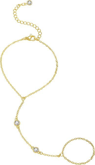 Braccialetto con catena multistrato intarsiata, elegante e semplice, con retro a foglia e strass, nuovo e alla moda, più venduto_voghion.com