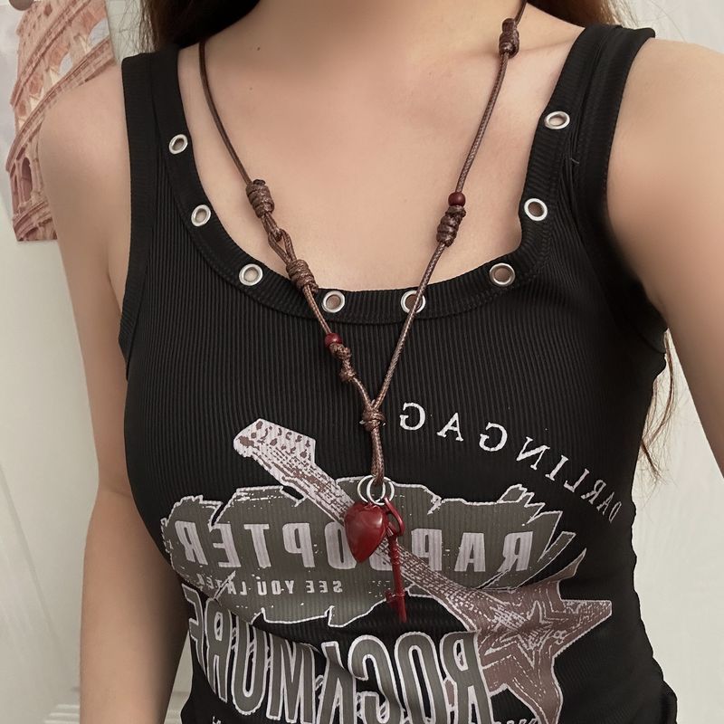 Unisex Süße und coole Halskette mit Liebesschlüsselanhänger für Frauen, Nischendesign, Persönlichkeit, Mode, Temperament, vielseitige Halskette, Pulloverkette_voghion.com