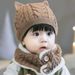 Autumn winter baby children's ear protectors, woolen for boys and girls, integrated neckband hats, thickened warm hats_voghion.com