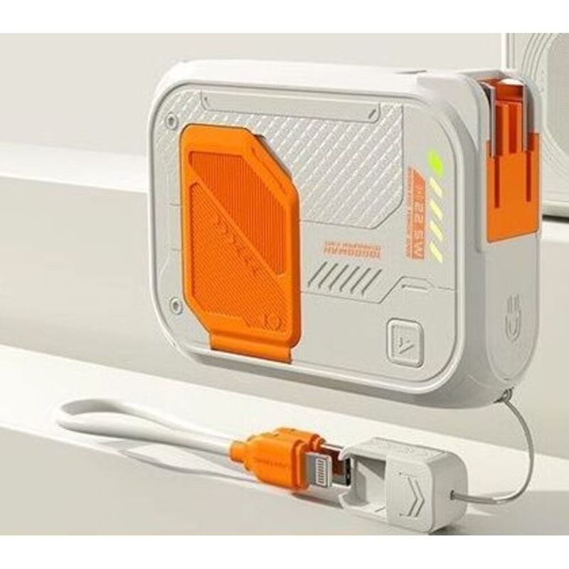Power bank wireless certificato 3C con spina CA, magnetico, cavo integrato, compatto e portatile, sicuro per gli aerei_voghion.com