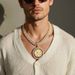 Hip Hop Spinning Angel Pendant Necklace For Men & Women - 18" Cuban Chain With Rotating Religious Charm & Rhinestone Details (Gold)_voghion.com