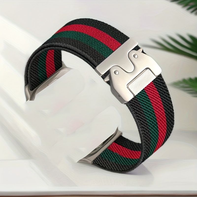 Nylonschlaufe für AppleWatch-Armbänder Ultra Series 9 8 7 6 5 4 3 2 1, Schnalle im Fallschirmstil_voghion.com